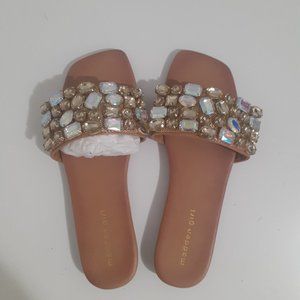 Jeweled Slip-on Sandals
